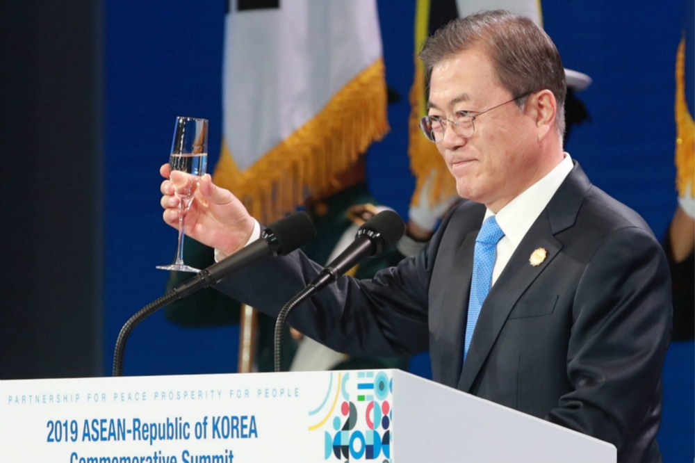 南韓現任總統文在寅。（湯森路透）