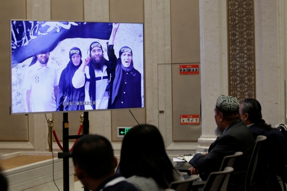 中國國務院9日舉辦記者會，說明新疆現況。（湯森路透）