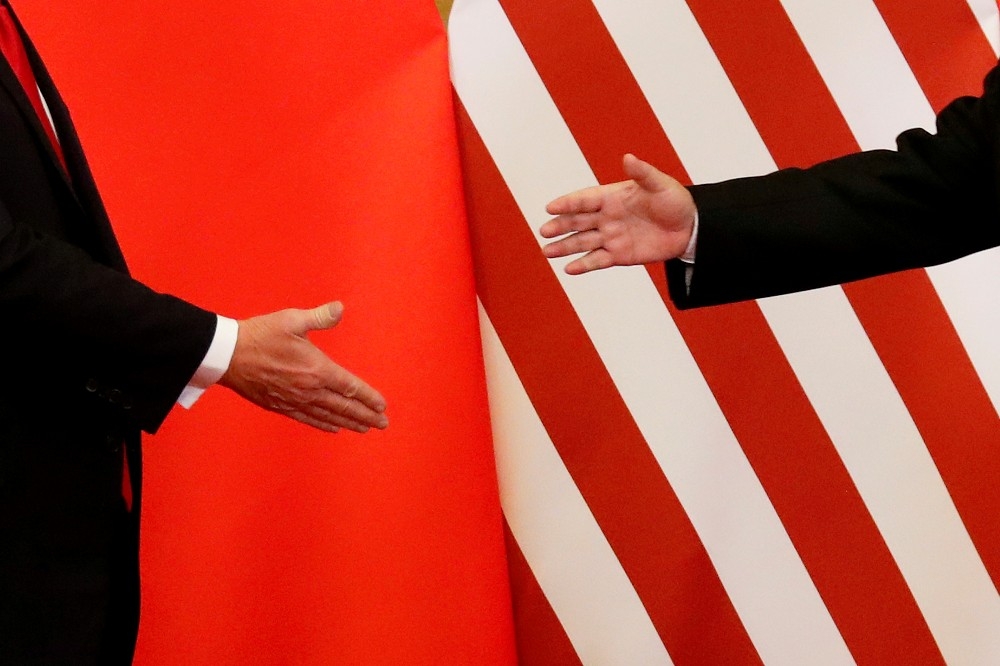 外界預期美國稍晚將宣布與中國達成的第一階段貿易協定。（湯森路透）