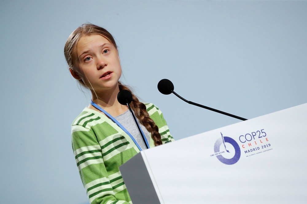 童貝芮11日出席《聯合國氣候變化綱要公約》第25次締約方大會（COP25）。（湯森路透）