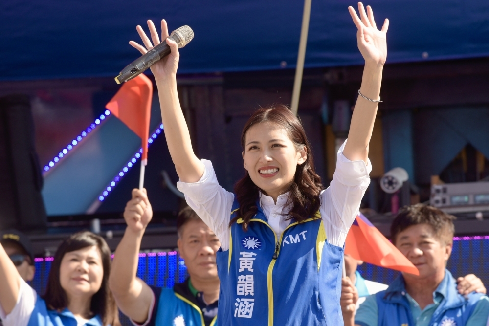 黃韻涵被蔡阿嘎評為美女立委候選人之一，在大選前夕卻接受到恐嚇電話。（資料照片／張哲偉攝）