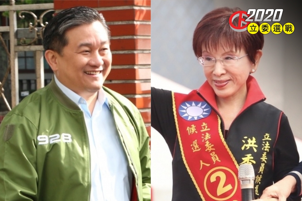 台南市第6選區立委，由民進黨候選人王定宇（左）對上主動出征的國民黨洪秀柱。（合成畫面／王侑聖攝）