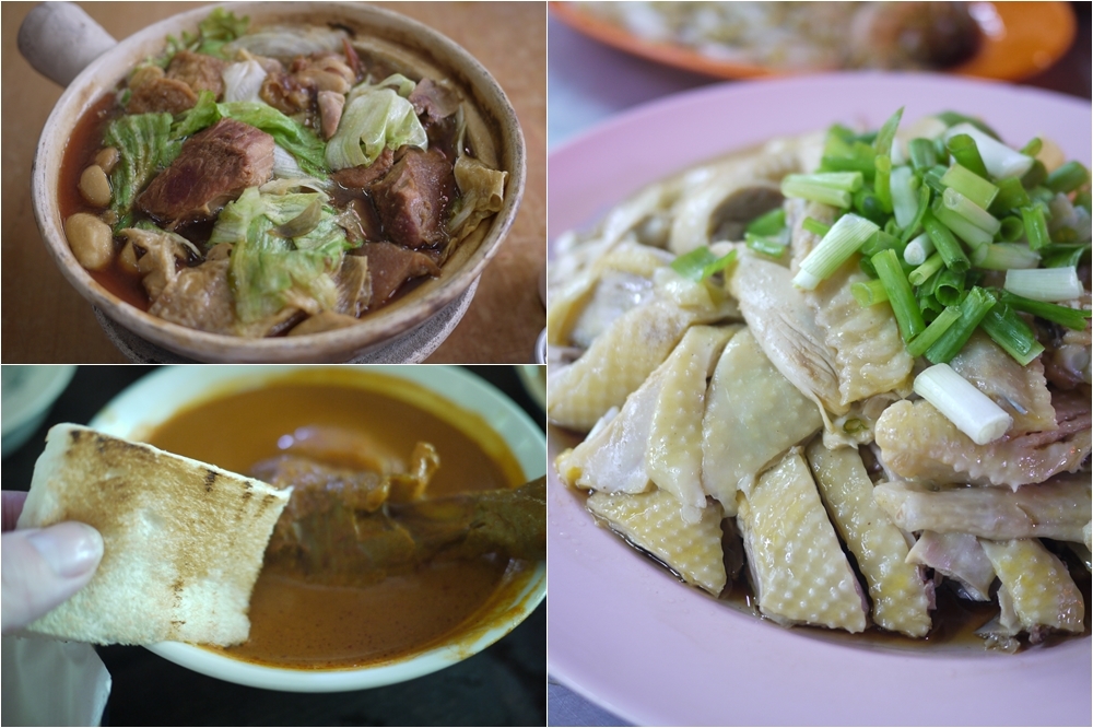 馬來西亞旅遊務必品嘗的特色料理：巴生肉骨茶、怡保芽菜雞、錫礦工人下午茶。（黃映嘉攝）