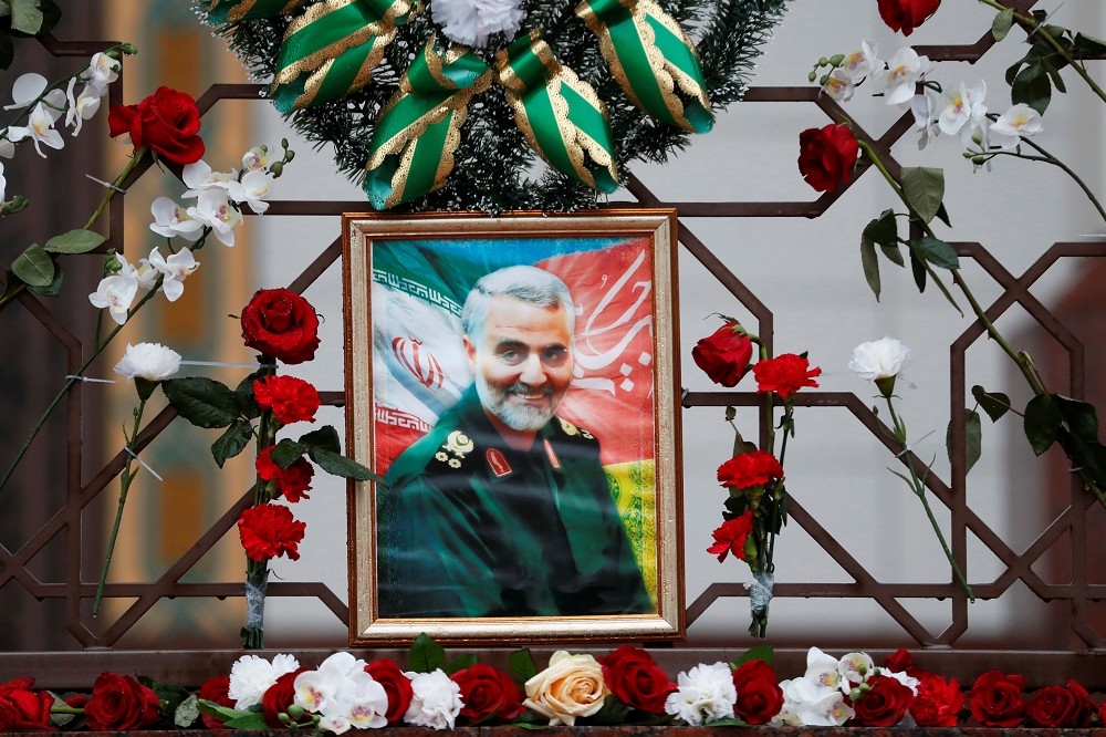 伊朗革命衛隊聖城軍總指揮蘇雷曼尼遭美國國防部集殺，伊朗舉國哀働。（湯森路透）