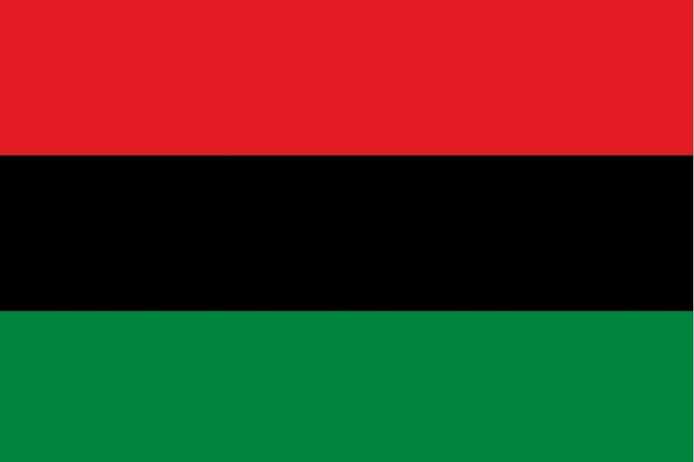 有著紅、黑、綠色的泛非洲主義三色旗，號召團結了所有非洲人後裔，致力於終結殖民統治，並在非洲及非洲僑外移民中建立經濟機會。（維基百科）