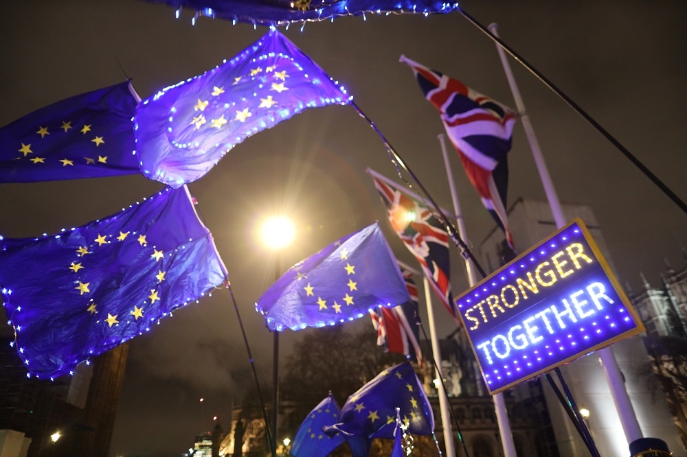 英國於1月31日正式離開歐盟，整個脫歐過程耗時逾3年。（湯森路透）