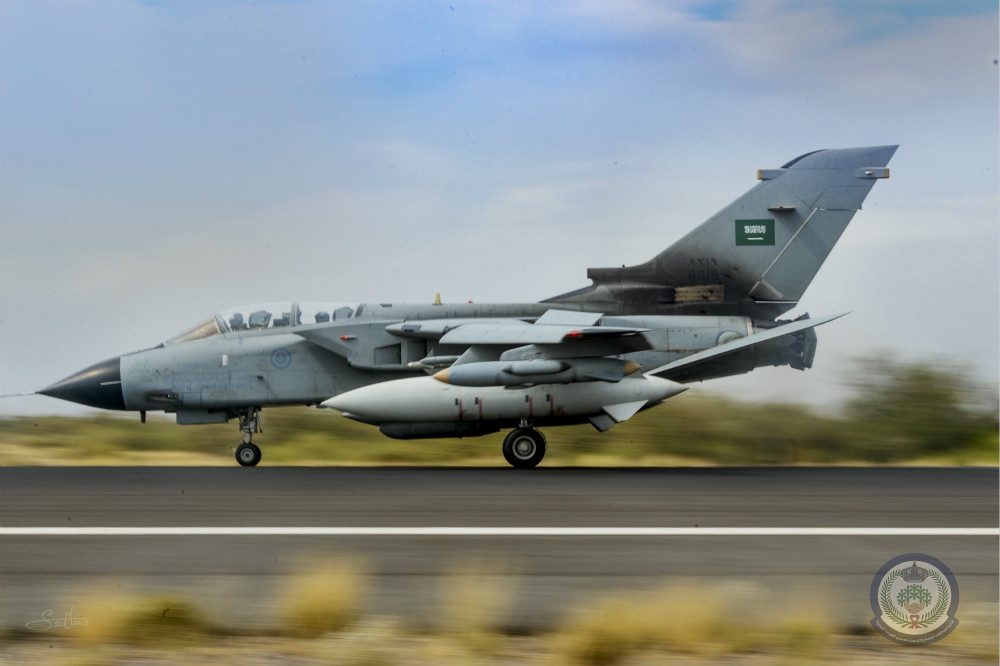 沙烏地空軍一架現役龍捲風戰機。（圖片取自沙烏地國防部）