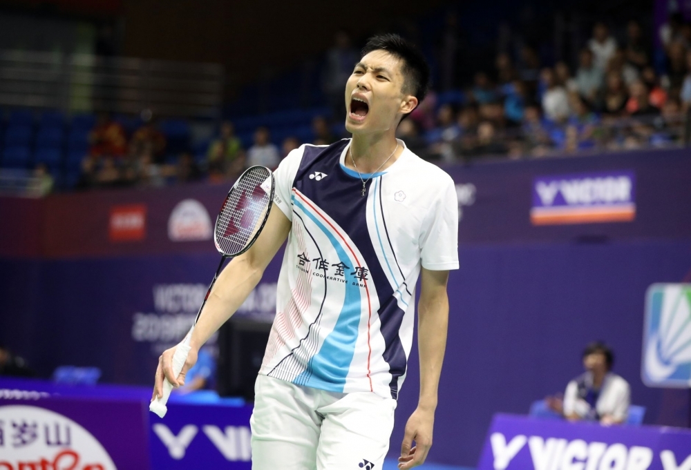 台灣羽球一哥周天成12日在全英公開賽男單逆轉，成功晉級8強。（取自Badminton World Federation臉書）