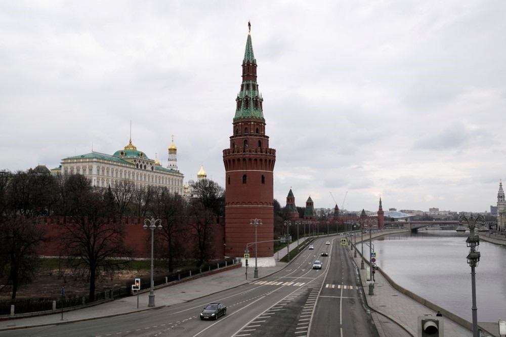 俄羅斯莫斯科的克里姆林宮及一旁的莫斯科河。（湯森路透）