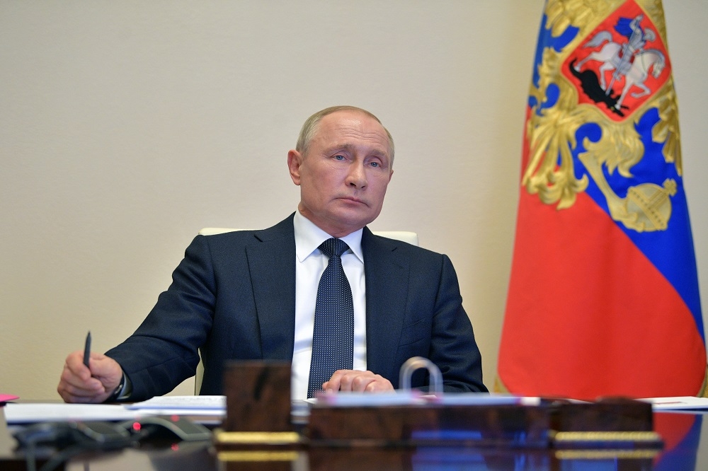 普京宣布俄羅斯全國延長放假到5月11日。（湯森路透）