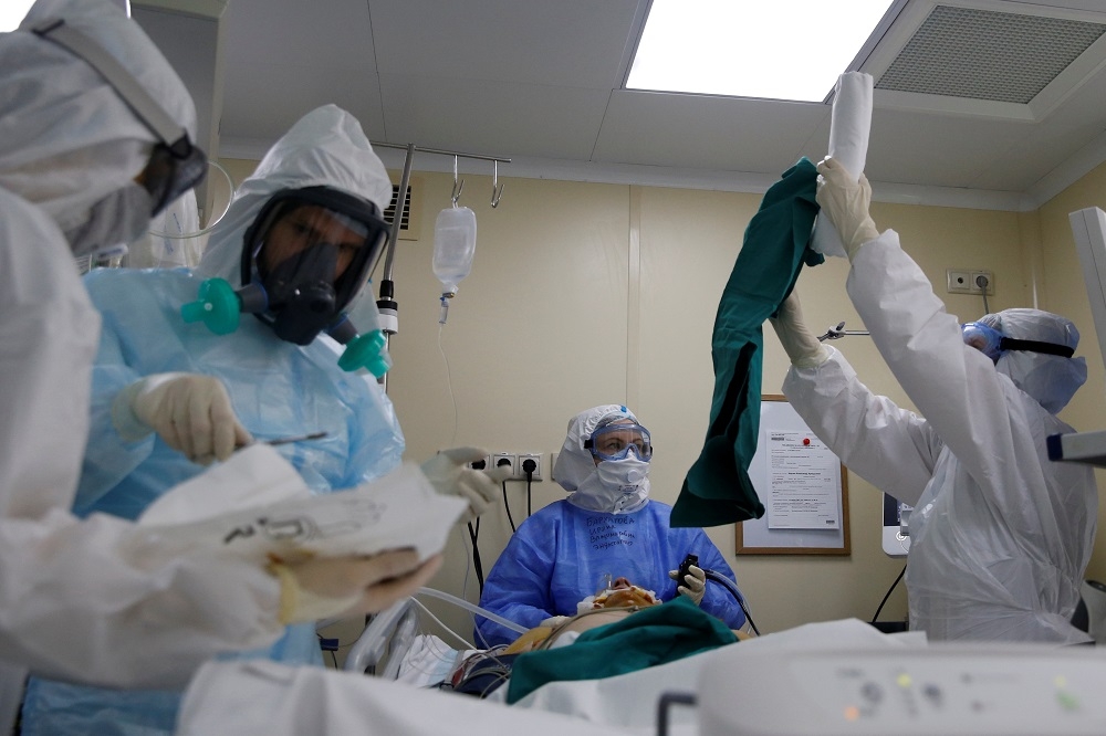 俄羅斯連續3日新增確診病例破萬例，是目前全球疫情延燒的重災區之一。（湯森路透）
