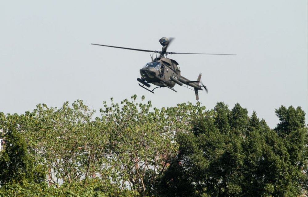 陸軍航空特戰指揮部台南歸仁基地一架OH-58D戰搜直升機6日下午不明原因重落地。（資料照片／蘇郁晴攝）