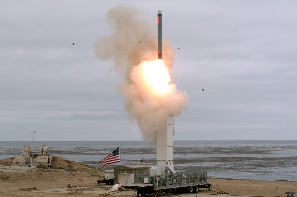 美軍2019年8月於加州發射巡弋飛彈測試彈。（湯森路透）
