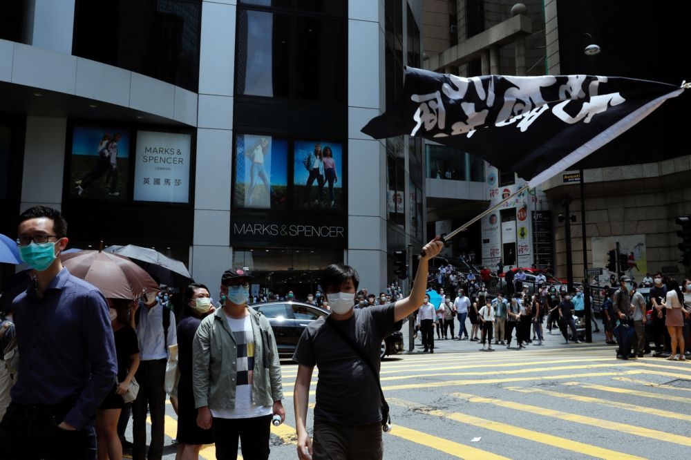 香港民眾街頭抗爭。（湯森路透）