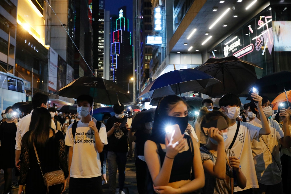 百萬人反送中一周年的今天，香港再現群眾抗爭。（湯森路透）
