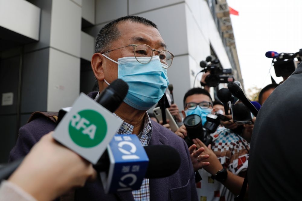 《壹傳媒》創辦人黎智英12日再度申請保釋期間離開香港。（湯森路透）