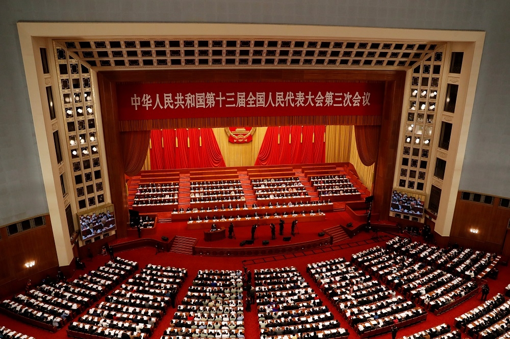 5月於北京召開的全國人大常委會。（湯森路透）