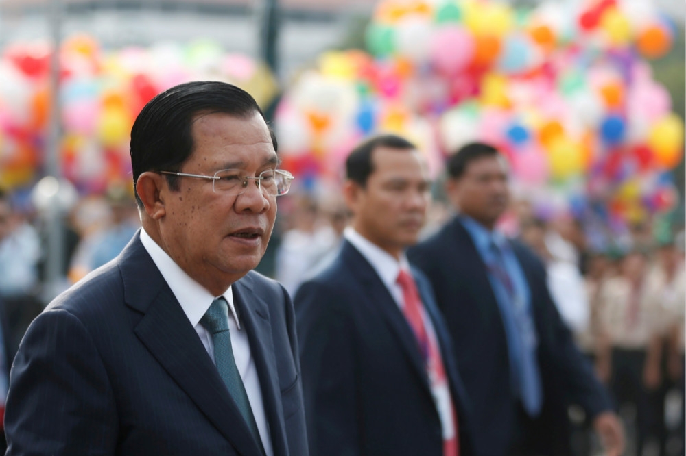 統治30多年、柬埔寨強人首相洪森。（湯森路透）