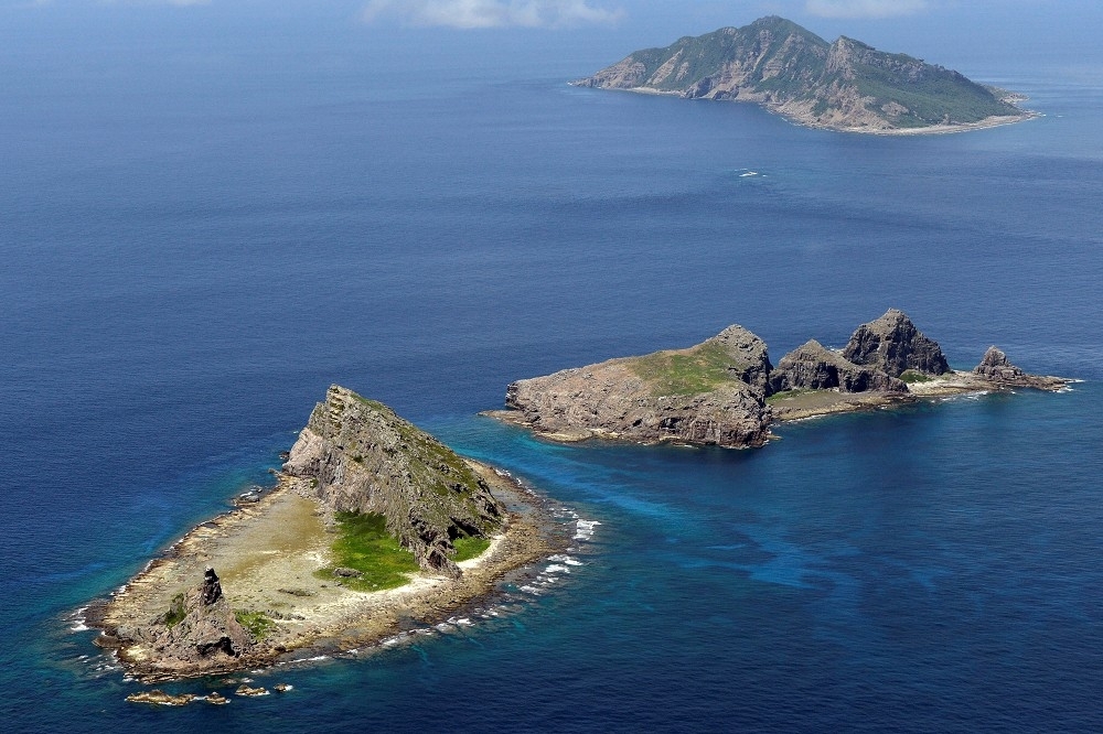 釣魚台群島鳥瞰。（湯森路透）