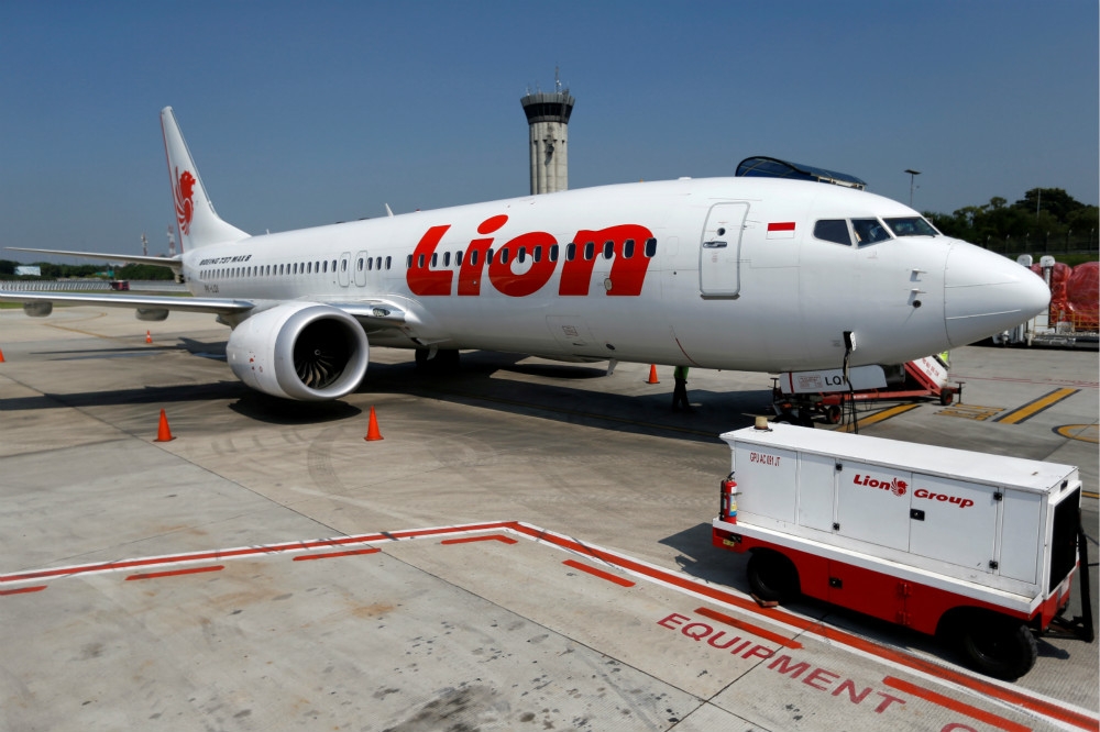 印尼獅航發生737 MAX墜機事故。（湯森路透）