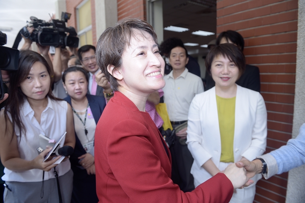 台灣首位女性駐美代表蕭美琴預定這周赴任，她受訪時自許「戰貓」，更表示對美關係「只許成功」。（張哲偉攝）