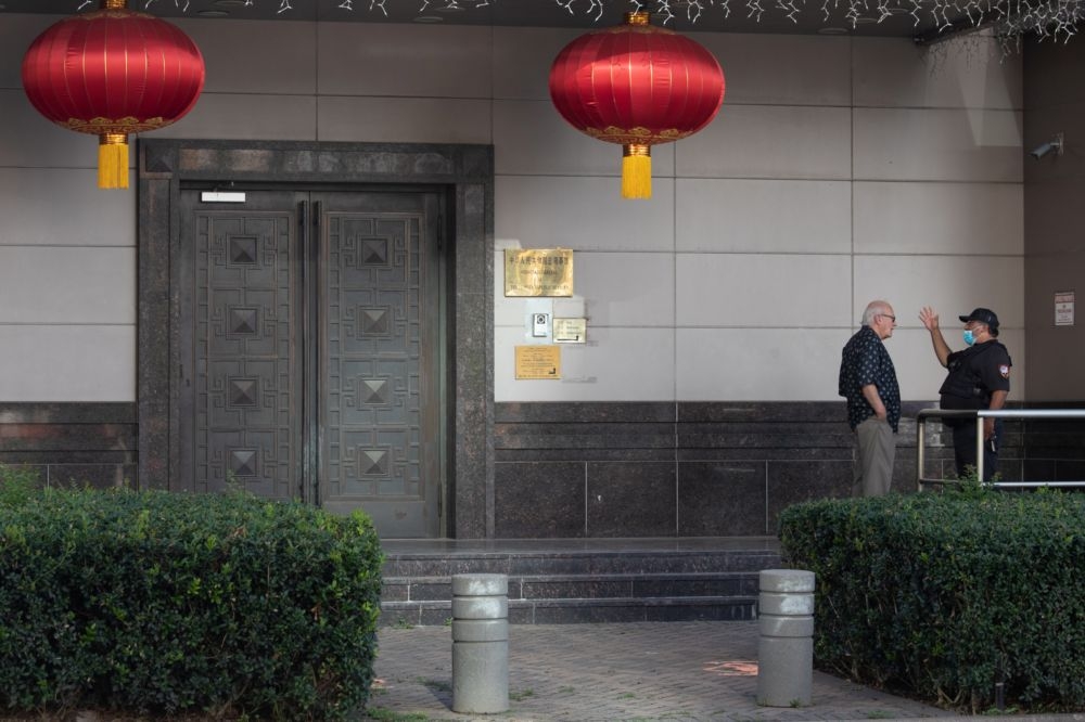 中國駐美國德州休士頓總領事館外觀。（湯森路透）