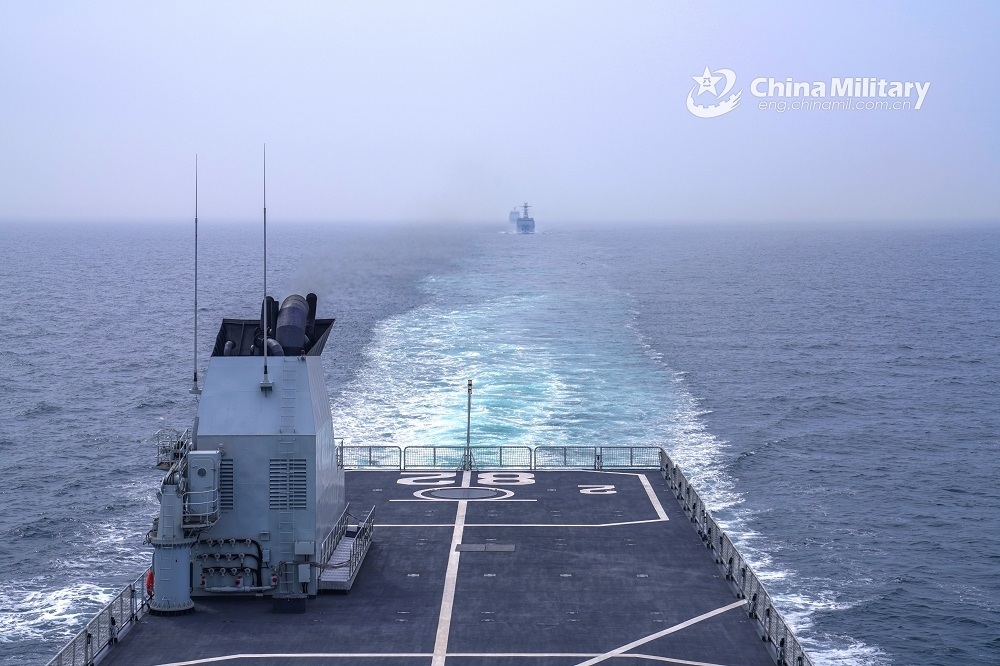 中國解放軍預計25日起在南海實施實彈演練，維持一周。（取自《環球時報》官方推特）