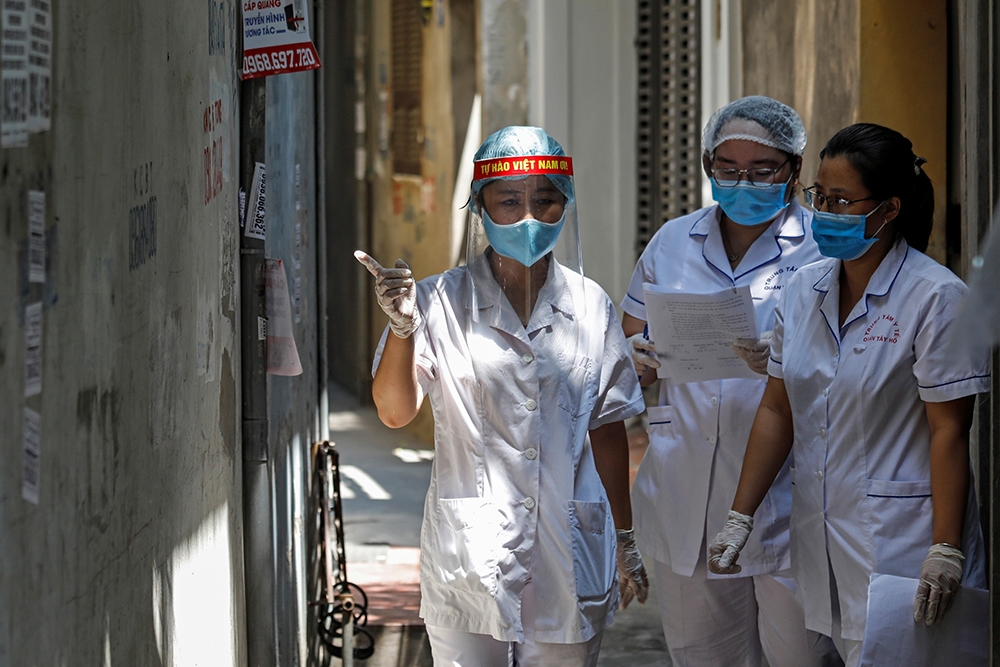 越南新型冠狀病毒肺炎確診案例近日不斷上升。（湯森路透）