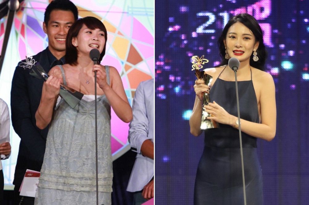 李亦捷出道就以《當愛來的時候》拿下台北電影節最佳新人獎（左圖），隔了快十年，她又以《野雀之詩》獲頒最佳女主角獎。（台北電影節提供）