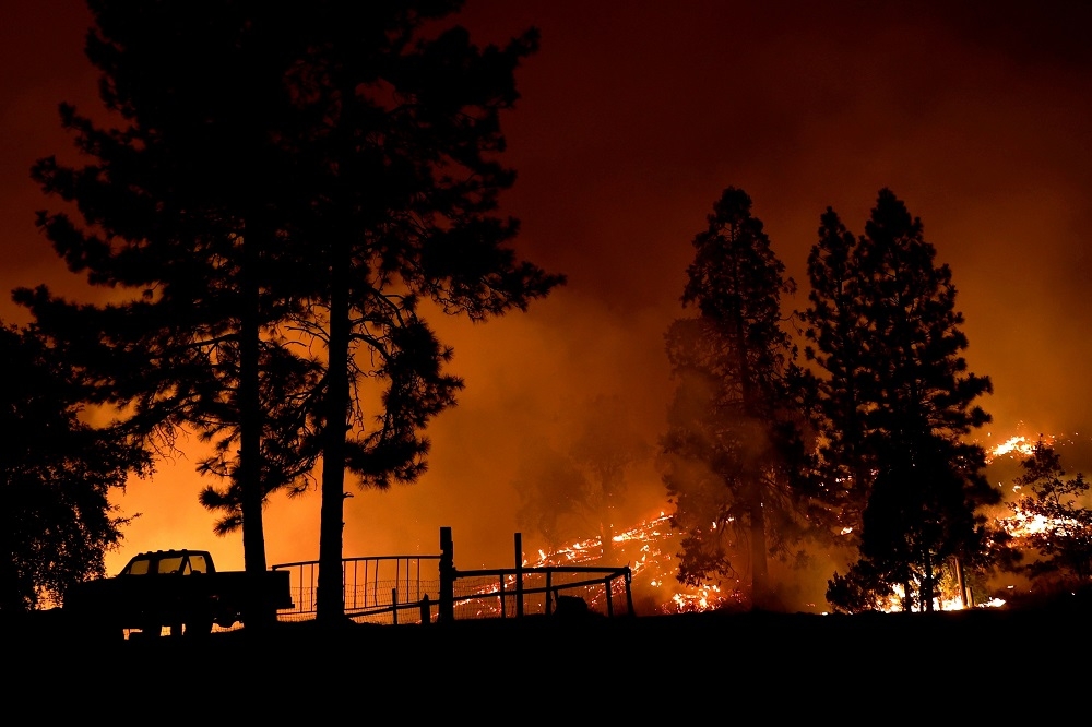 加州野火燃燒面積破紀錄。（湯森路透）