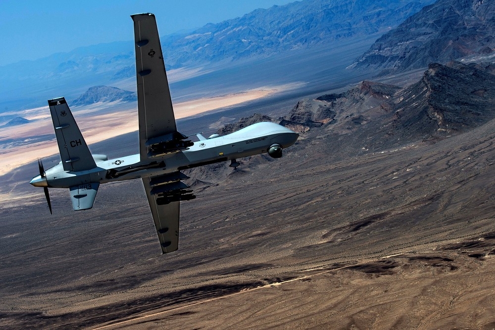 空軍建案向美採購4架MQ-9B「海上衛士」大型無人機系統，可進行遠距長時間對中國軍事動態的監控。（湯森路透）
