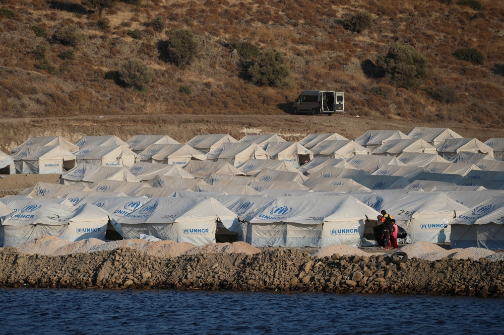 9日摩利亞（Moria）大火後，希臘宣布在萊斯沃斯島（Lesbos）建立新難民營。（湯森路透)