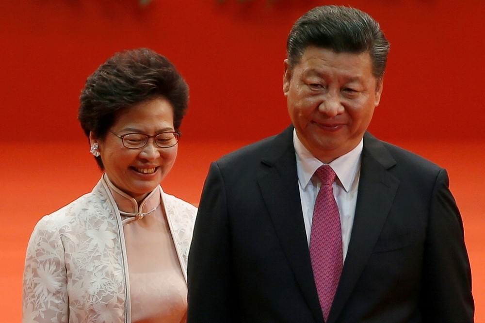 香港特首林鄭公開宣稱香港沒有三權分立，就意味著以後將實行中國行政獨大的管治模式。（湯森路透）