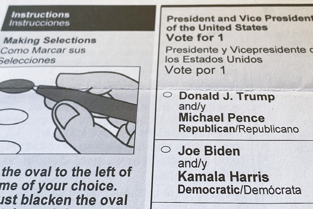 2020美國總統大選官方郵寄選票。（湯森路透）