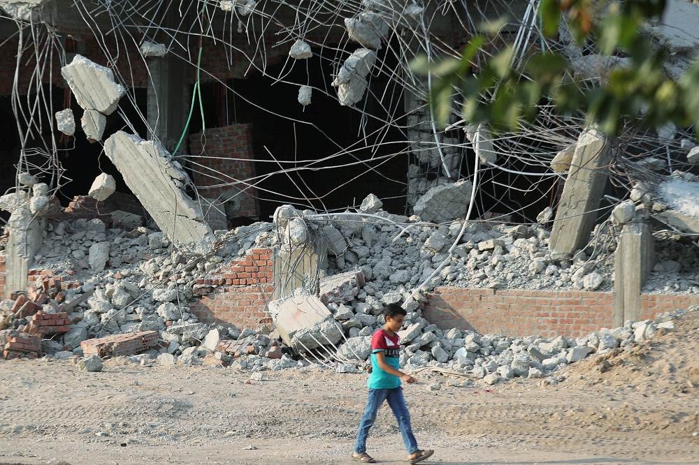 埃及首都開羅以北的沙雅闊村（Saryaqos），房屋遭到拆遷而損毀。（湯森路透）