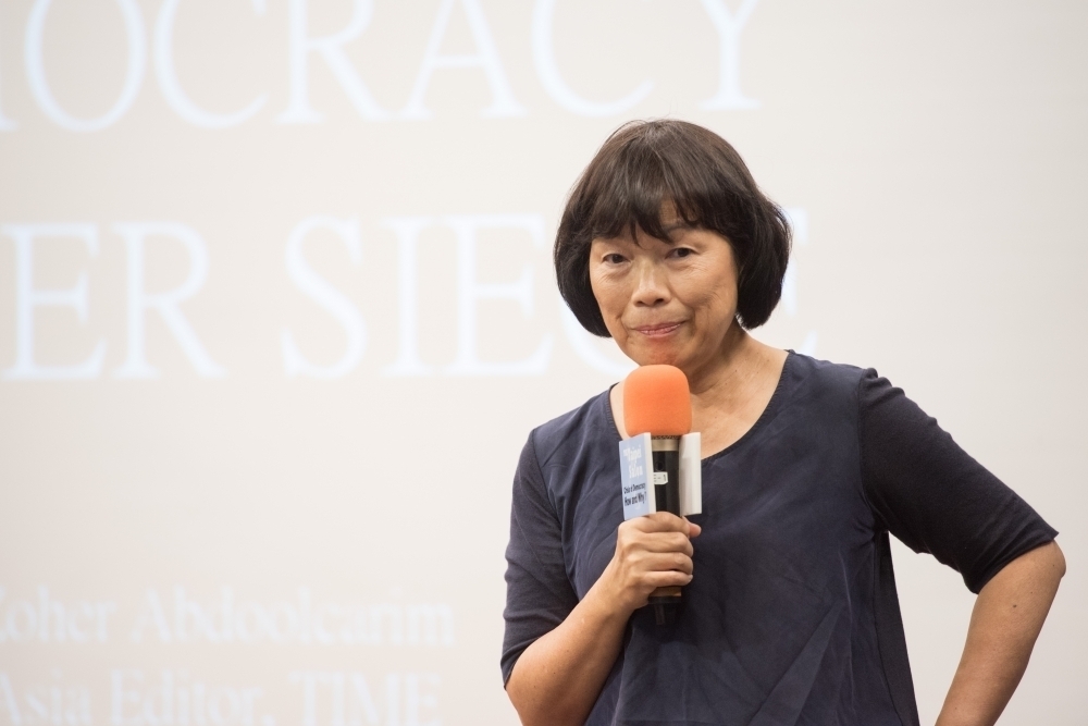 龍應台日前在臉書貼文表示「不管你說什麼，我反戰。」引起不小爭議，不少人請她要直接跟習近平說。（資料照片／李昆翰攝）