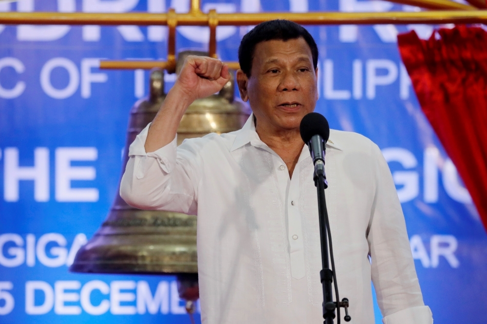 菲律賓強人總統杜特蒂（Rodrigo Duterte）。（湯森路透）