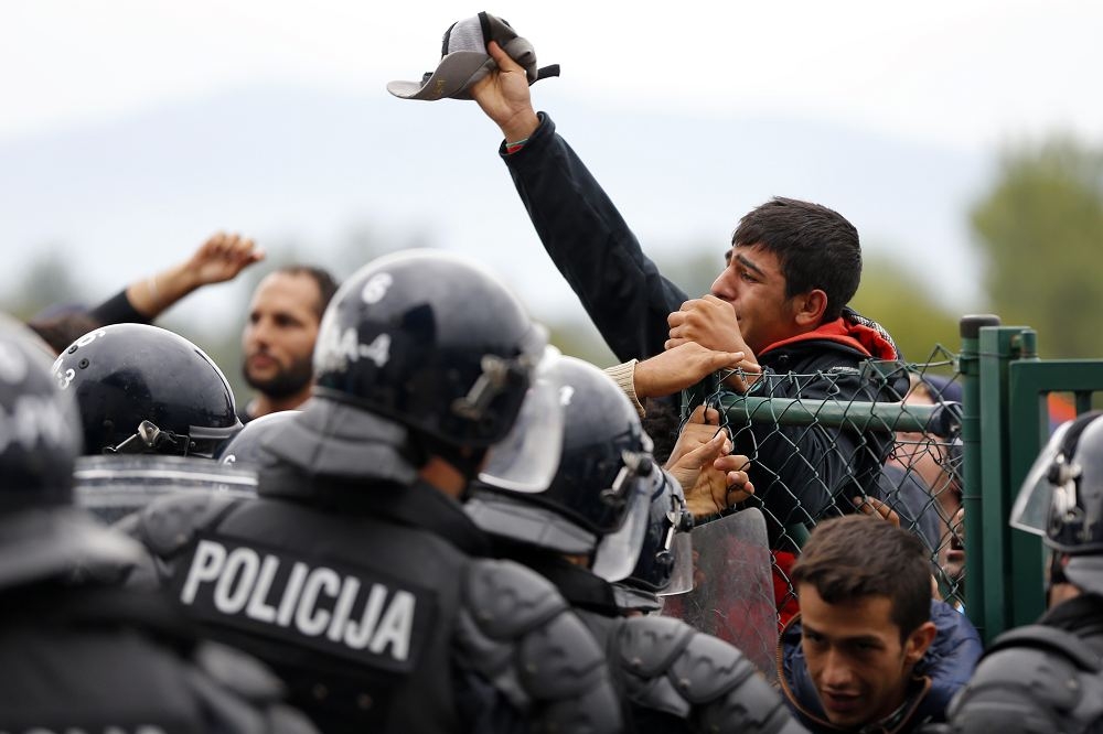 歐洲巴爾幹半島克羅埃西亞邊界的難民。（湯森路透）
