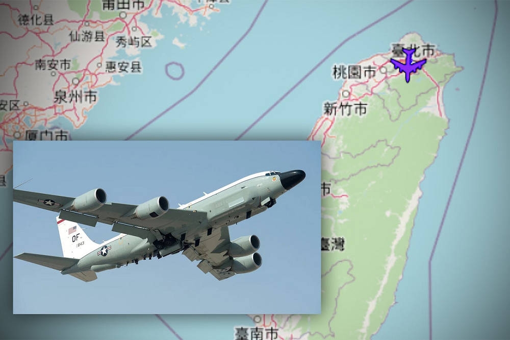 軍事新聞網站「戰區」（The War Zone）22日報導，一架RC-135W電子偵察機21日曾飛行經過台灣北部。不過，這項消息已遭台灣的空軍司令部駁斥。（取自The War Zone.com）
