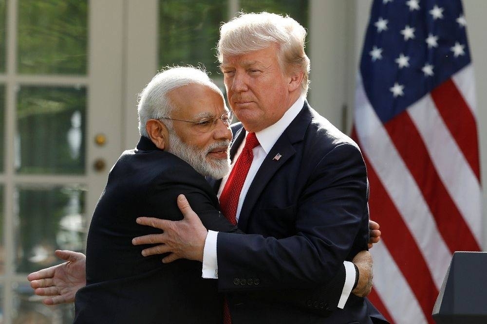 川普於2017年在華府會見印度總理莫迪。（湯森路透)