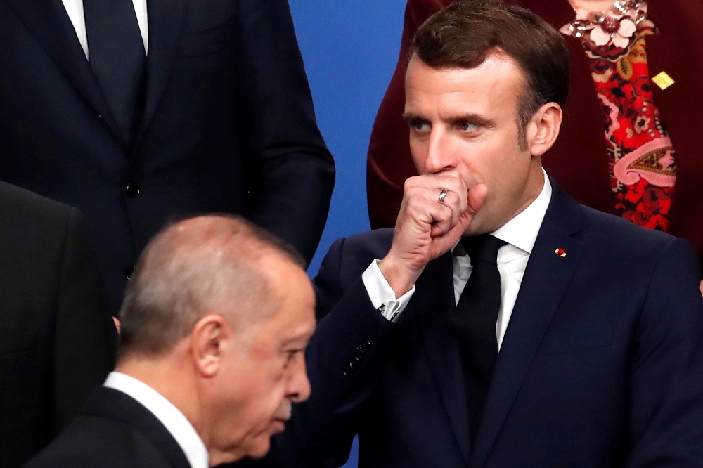 法國總統馬卡洪 與土耳其總統艾爾多安隔空交戰。（湯森路透）