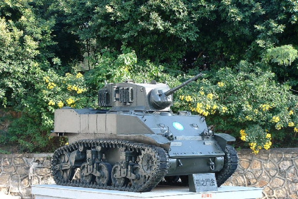 參與當年古寧頭戰役的國軍戰車「金門之熊」M5A1。（維基百科）
