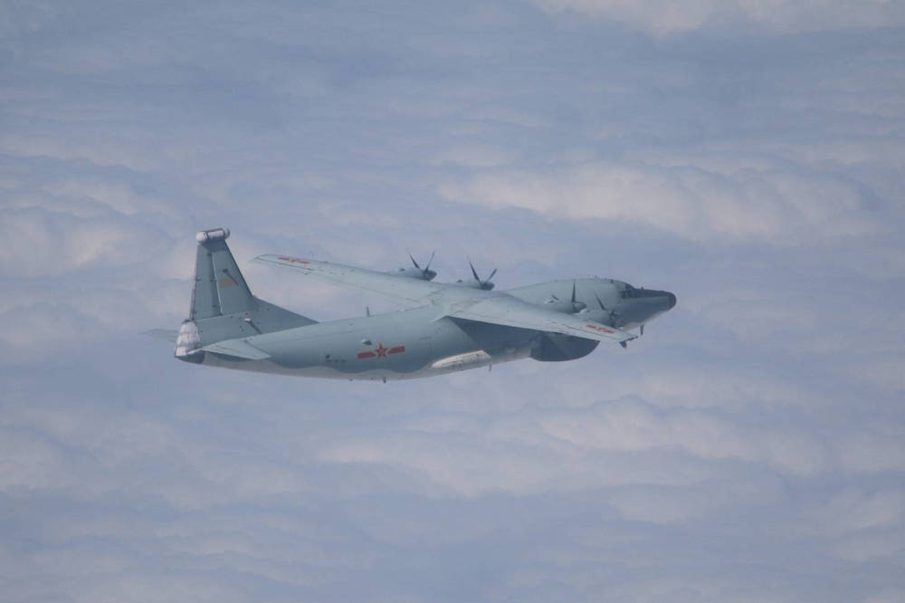 空軍司令部30日表示，中國解放軍3架「運8」30日進入台灣西南空域防空識別區。圖為運8遠干機。（國防部提供）