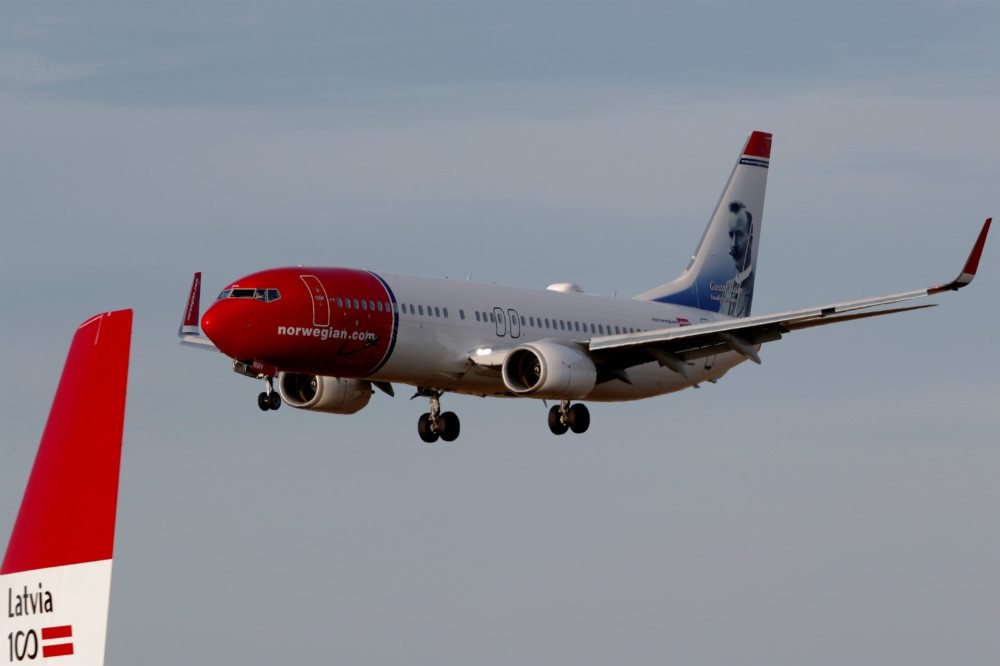 挪航旗下現役的波音737-800型窄體客機。（湯森路透）