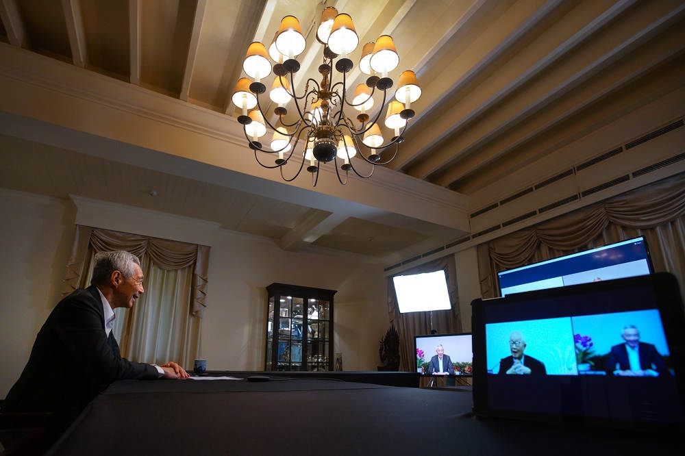 今年APEC峰會採視訊方式進行，新加坡總理李顯龍（圖）表示，他跟張忠謀聊得很愉快。（取自Lee Hsien Loong臉書）