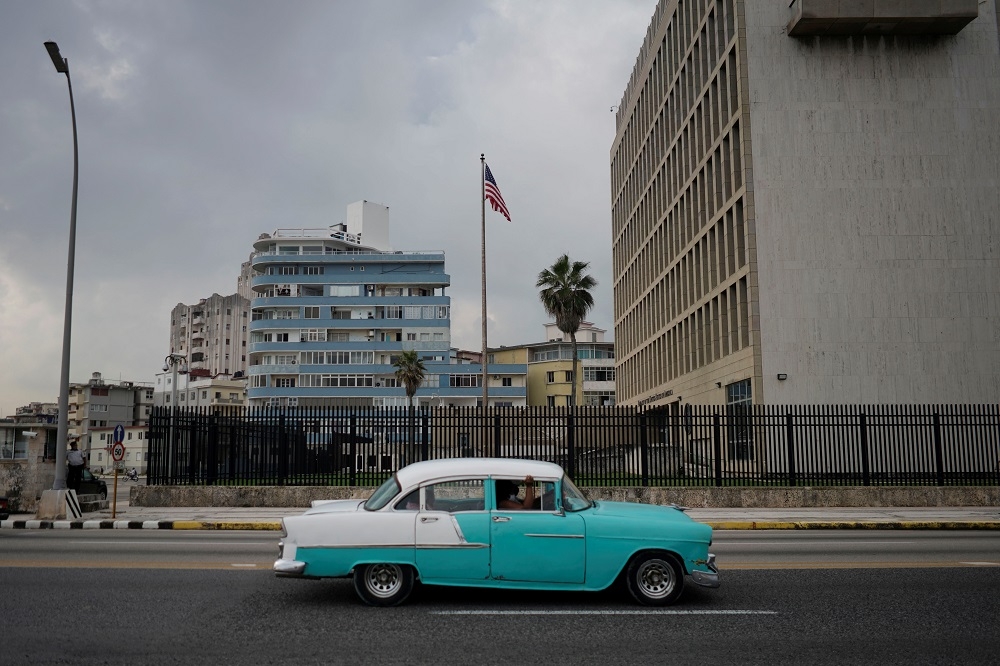 美國駐古巴首都哈瓦那的使館。（湯森路透）