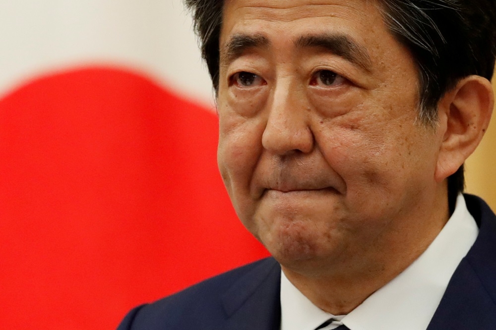 日本前首相安倍晉三。（湯森路透）