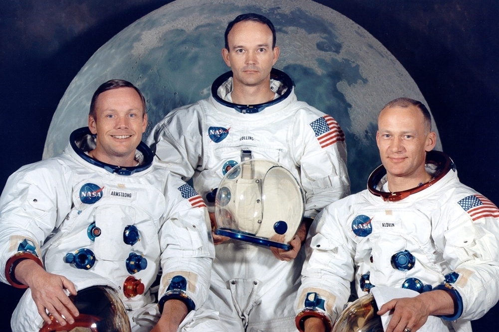 參與阿波羅11號登月任務的三位太空人：阿姆斯壯（左至右）、科林斯、艾德林（圖片取自維基百科）