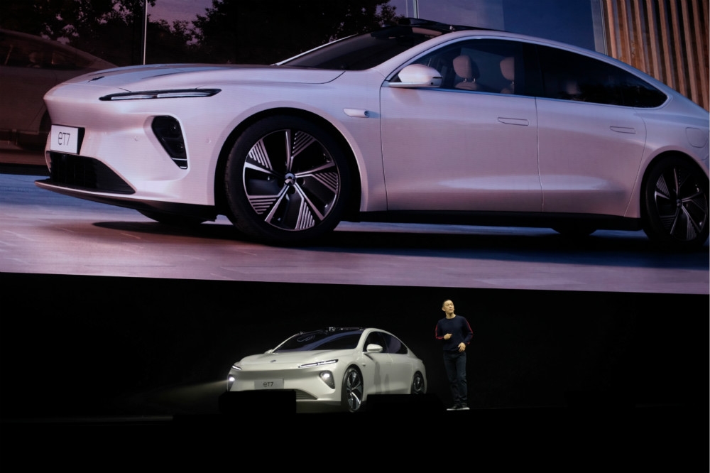 蔚来汽车（NIO）发表新电动汽车ET7，欲挑战特斯拉（Tesla）Model Y。（汤森路透）(photo:UpMedia)