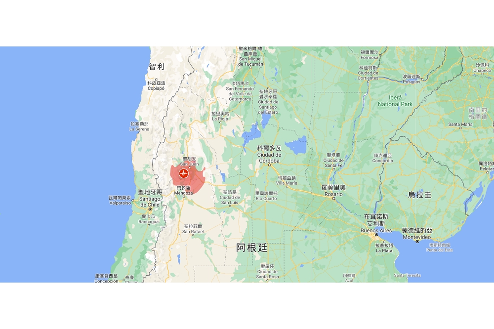 地震大約位置。（google 地圖截圖）